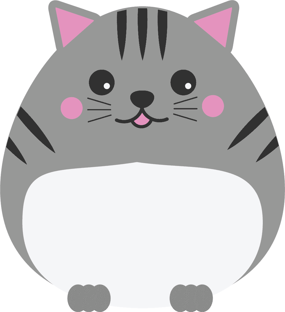 A Cartoon Cat With Pink Ears