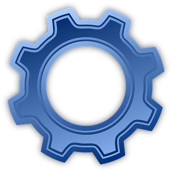 A Blue Gear With A Black Background