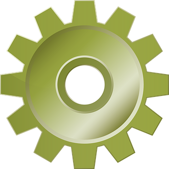 A Green Gear With A Hole In The Middle