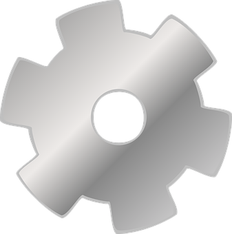 A Silver Gear With A Black Background