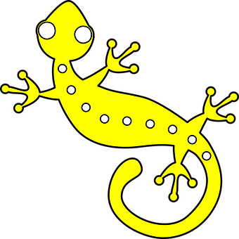 A Yellow Lizard With White Dots