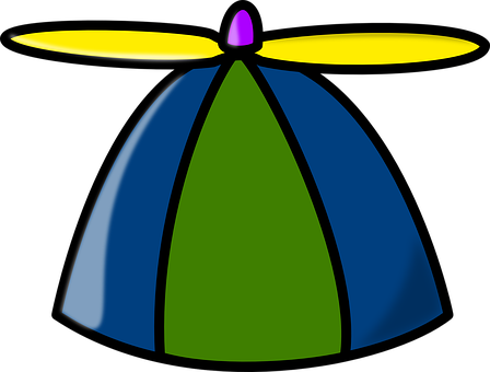A Colorful Hat With A Yellow And Blue Cone