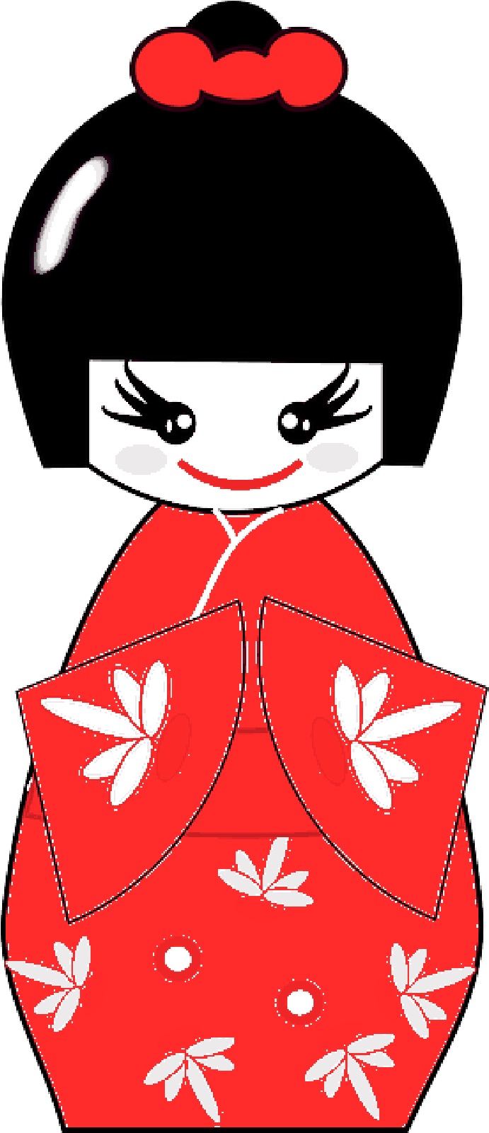 A Cartoon Of A Geisha