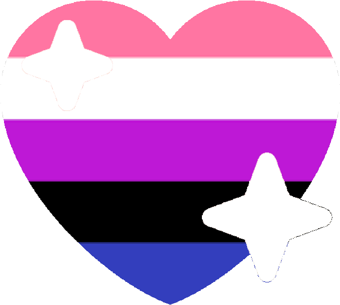 A Heart With A White Star And A Pink And Blue Striped Heart