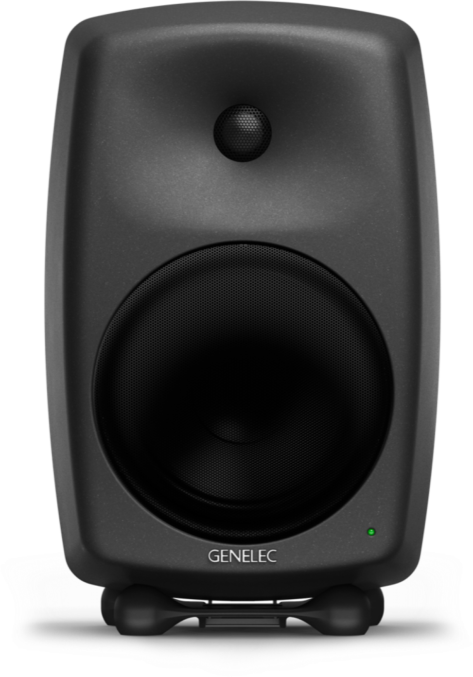 A Black Speaker With A Round Black Circle
