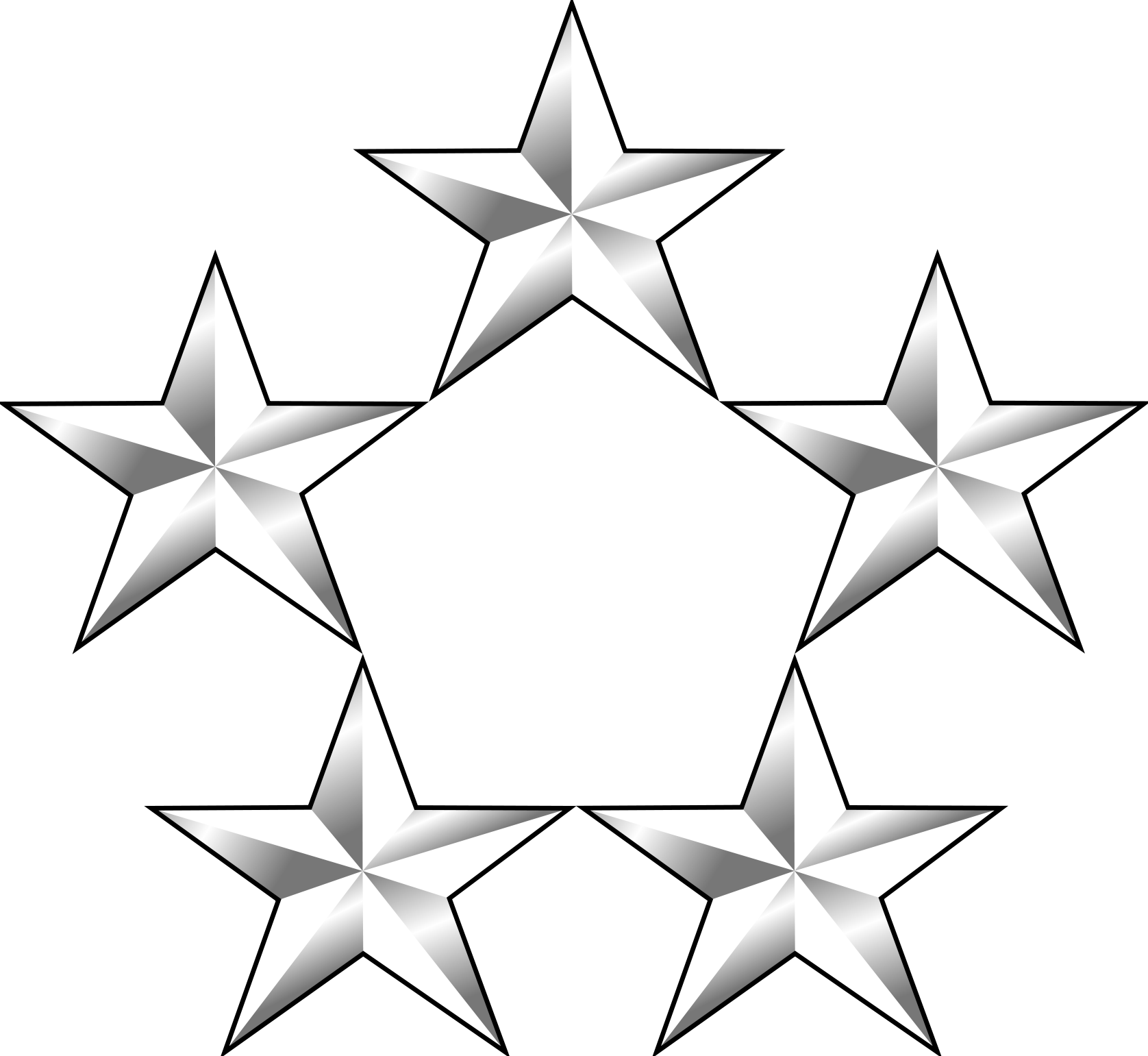 A Group Of Silver Stars