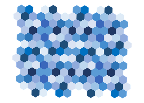 A Blue Hexagons On A Black Background