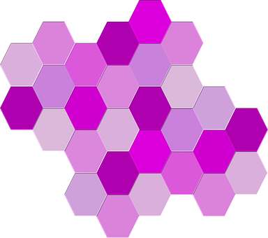 A Purple Hexagons On A Black Background