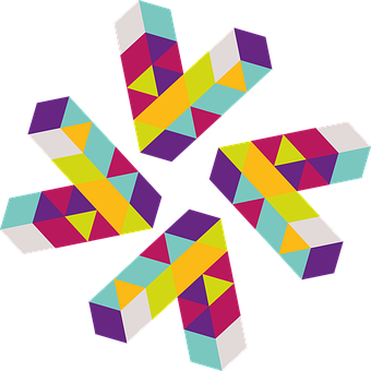 A Group Of Colorful Geometric Shapes