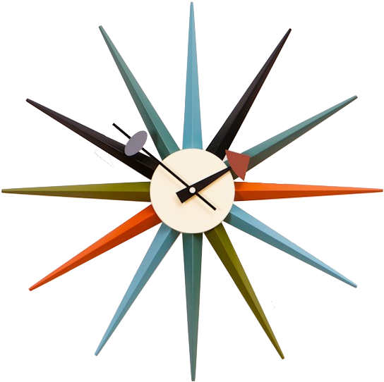 A Colorful Clock With A Black Background