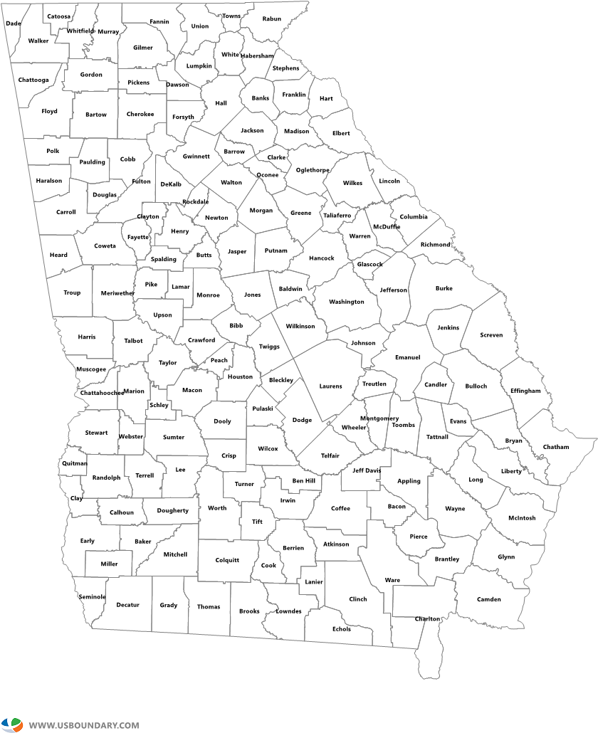 A Map Of The State Of Georgia