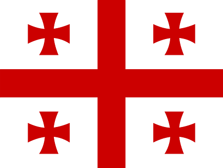 A Red And White Flag With A Cross