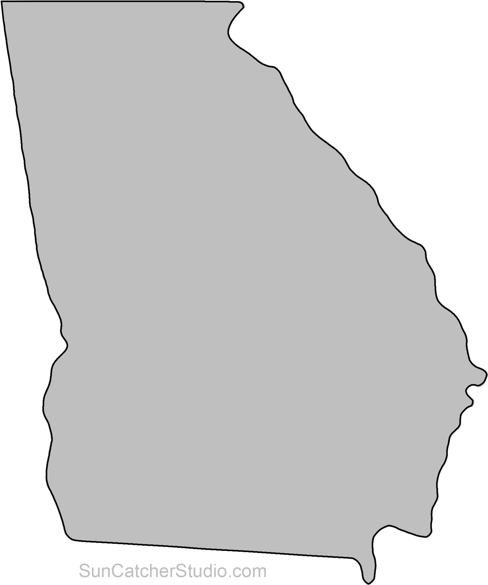 A Grey Outline Of A State