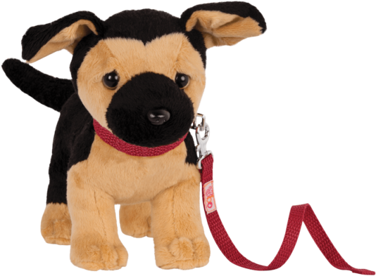 A Stuffed Dog With A Leash