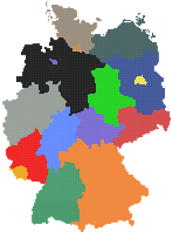A Map Of Germany With Different Colors