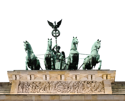 A Statue Of A Man On Horses