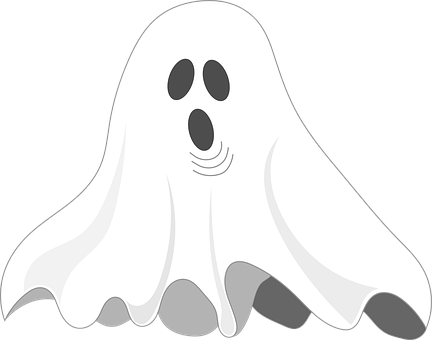 A White Ghost With Black Background