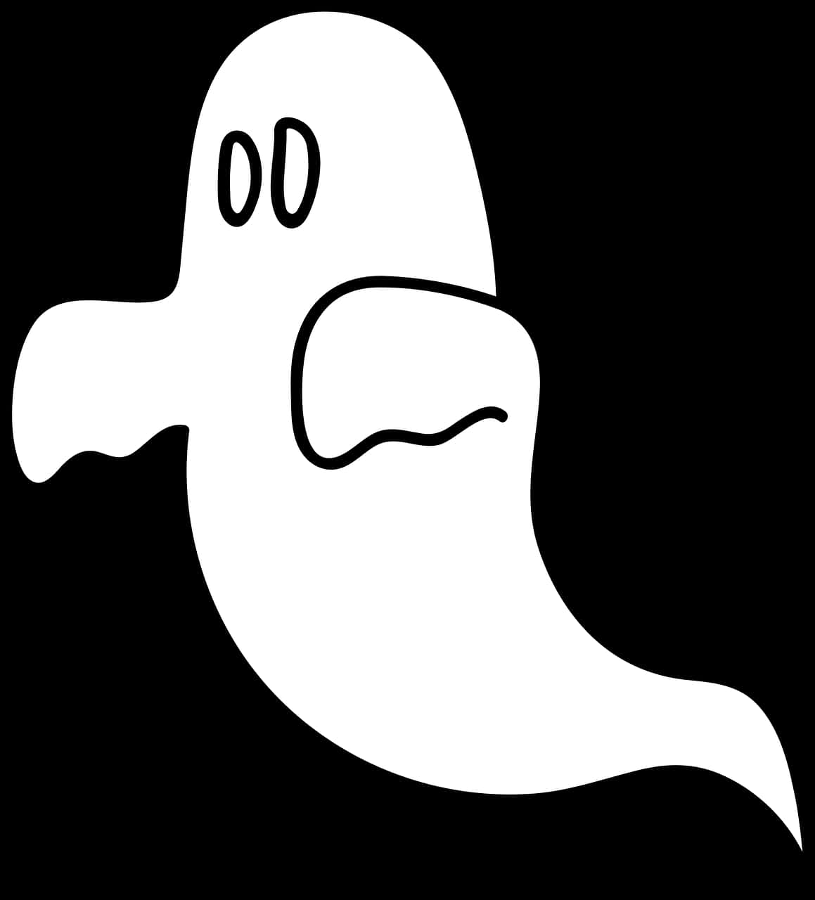 A White Ghost With A Black Background