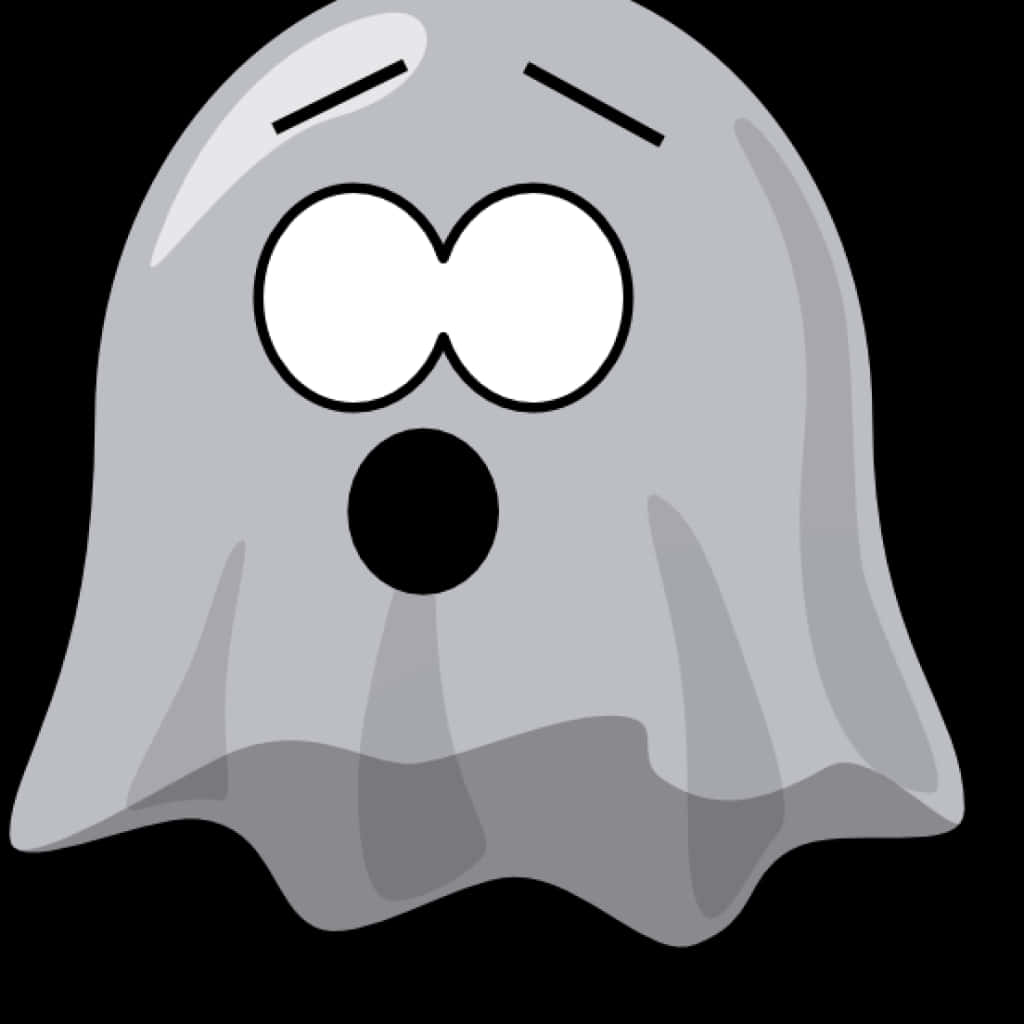 A Cartoon Ghost With A Surprised Expression