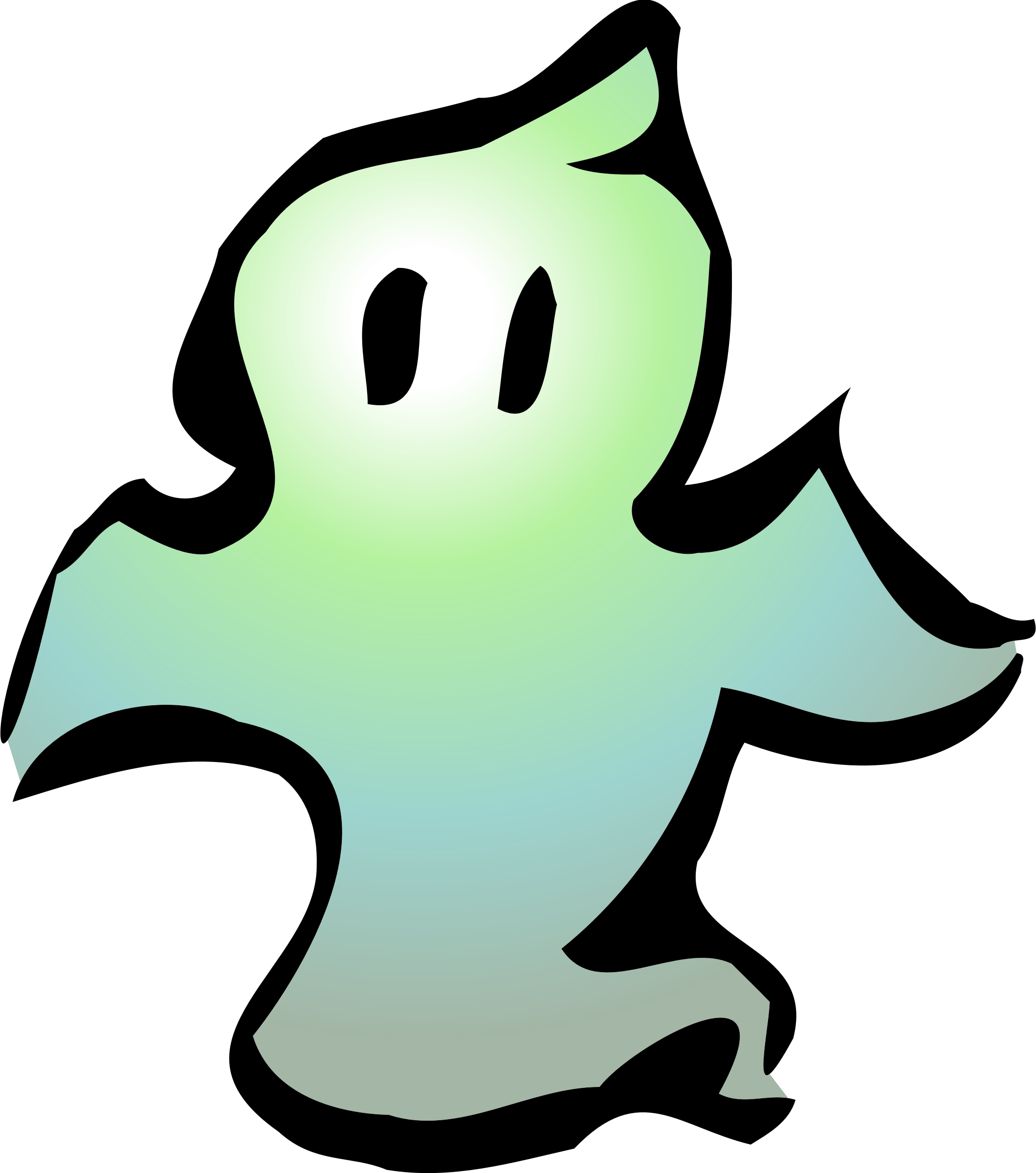 A Green And Blue Ghost