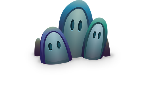 A Group Of Ghosts In The Dark