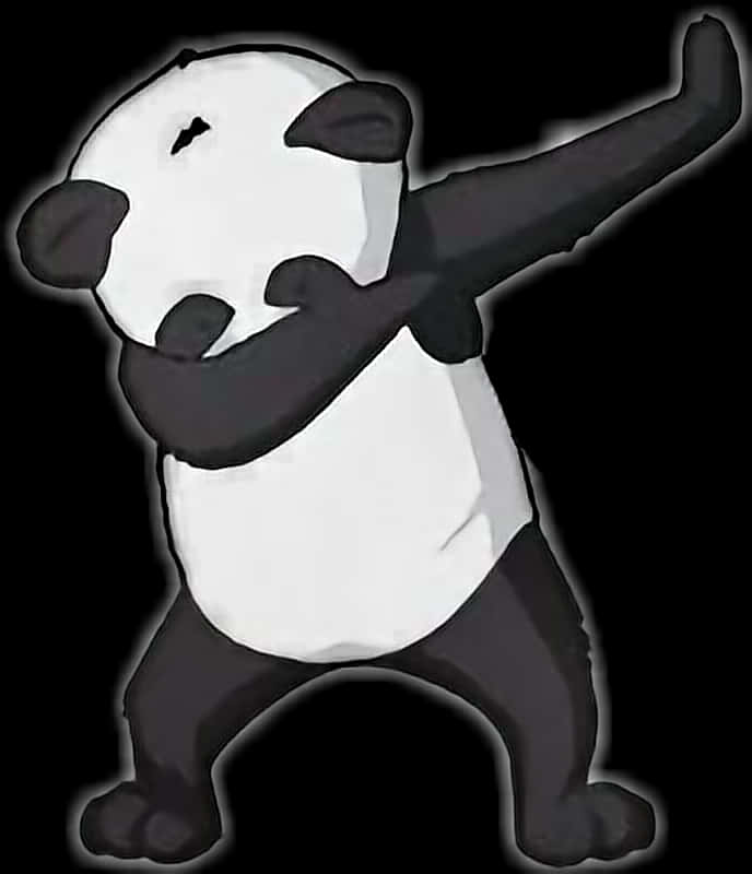 A Panda Dabbing Pose With Arms And Legs