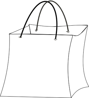 A White Bag With Black Handles