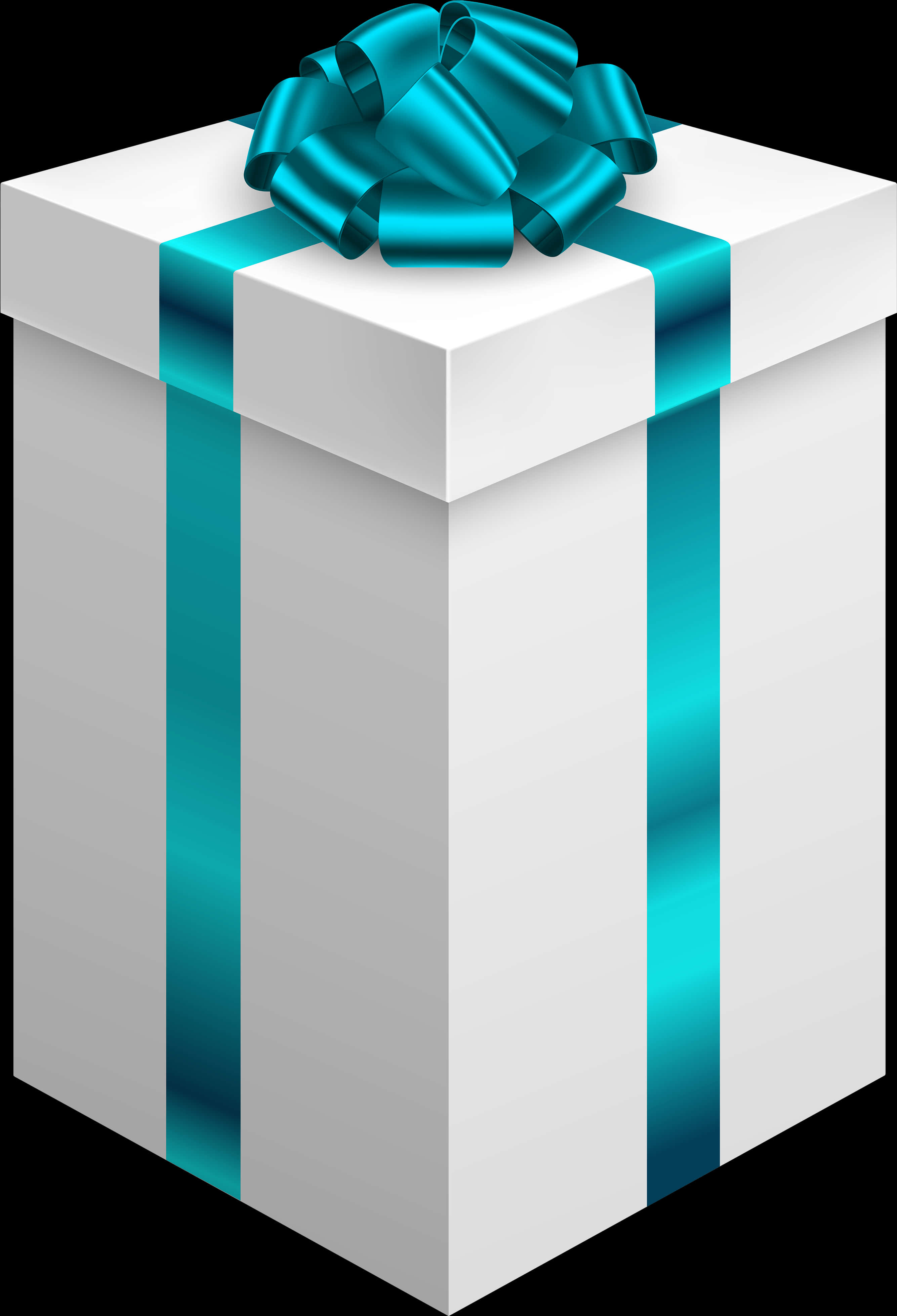 A White Box With A Blue Ribbon