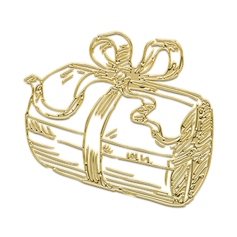 A Gold Line Drawing Of A Gift Box