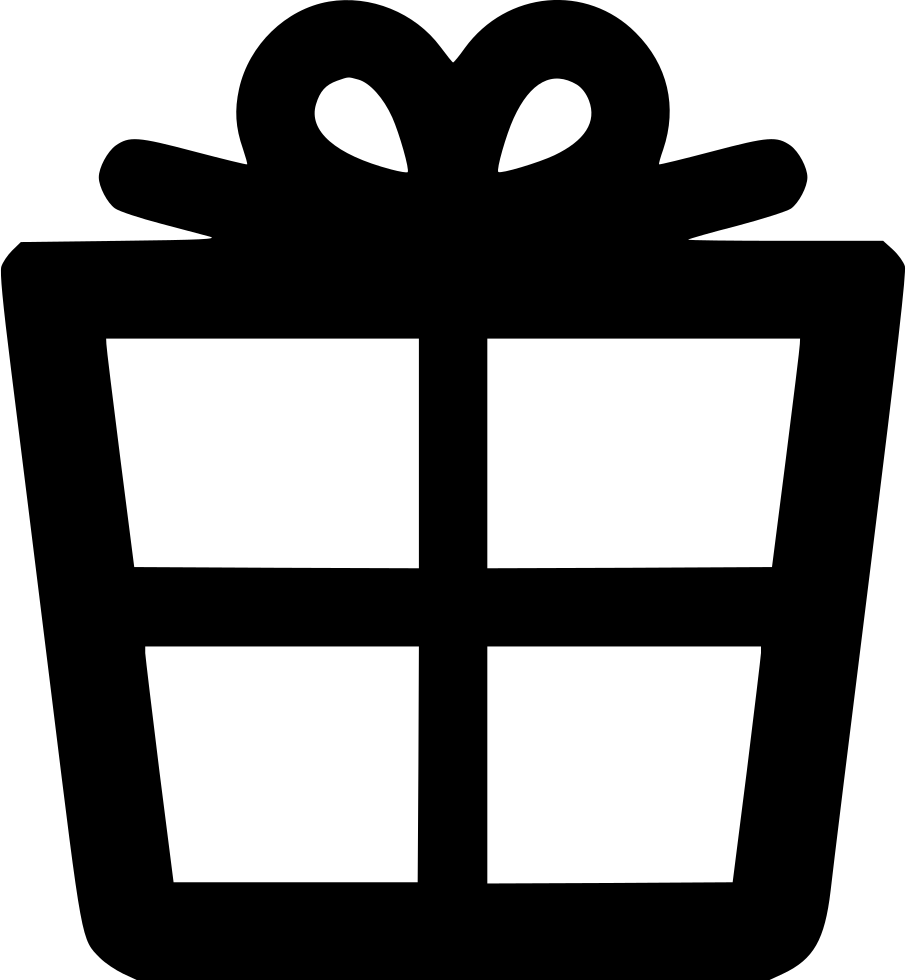 A Black Outline Of A Gift Box