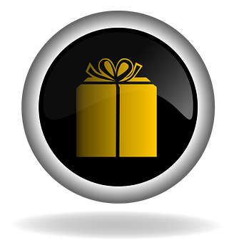 A Yellow Box With A Bow On A Black Background