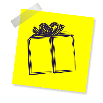 Yellow Post-it With Gift Drawing