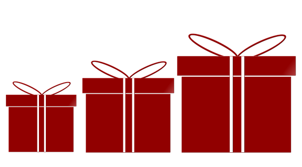 Three Red Gift Boxes