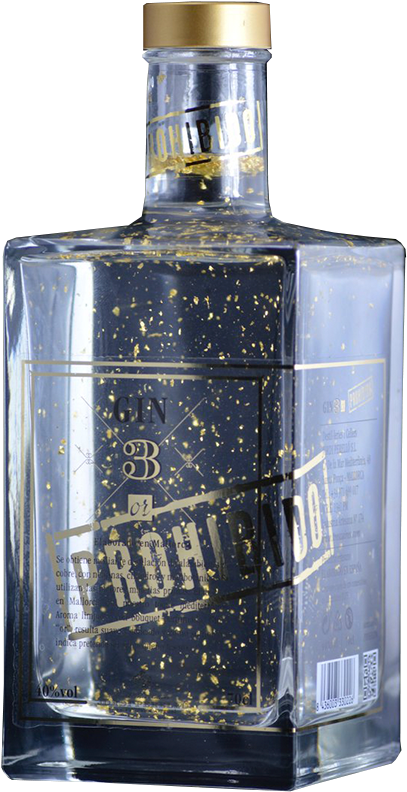 A Clear Bottle With Gold Specks