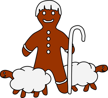 A Gingerbread Man And Sheep