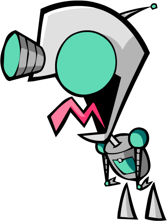 Cartoon Character With A Pink Tie And A Green Head