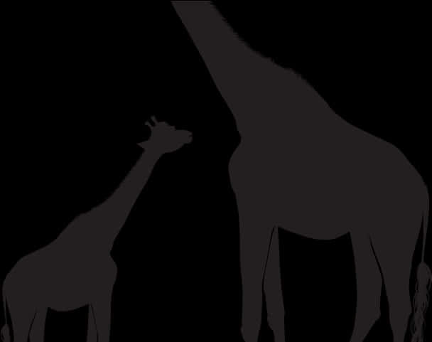 Giraffe Clipart Silhouette - Giraffe Silhouette Mom And Baby