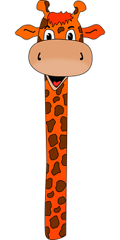 A Cartoon Giraffe With A Black Background