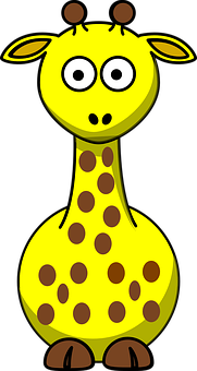 A Cartoon Giraffe With Brown Spots