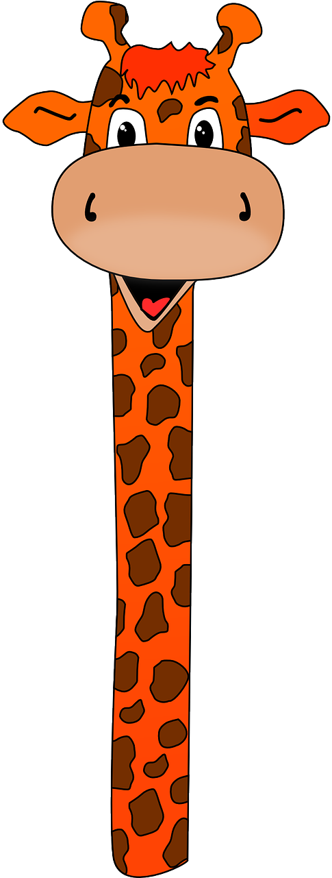 A Giraffe With A Cartoon Face