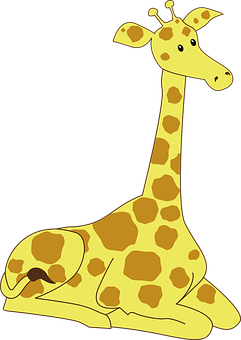 A Giraffe Sitting On The Ground