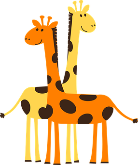 Two Cartoon Giraffe