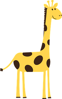 A Cartoon Giraffe With Black Background
