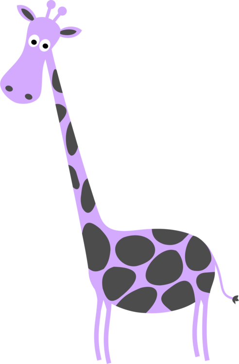 A Purple And Grey Giraffe