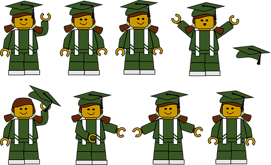 A Collage Of A Lego Girl