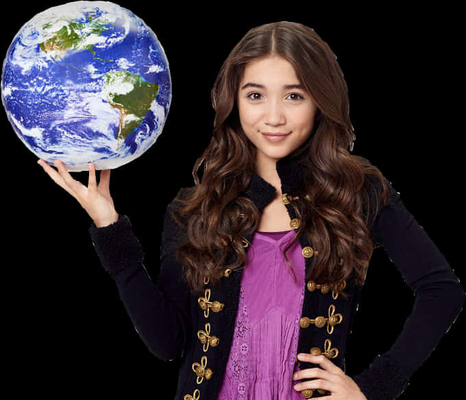 A Woman Holding A Globe