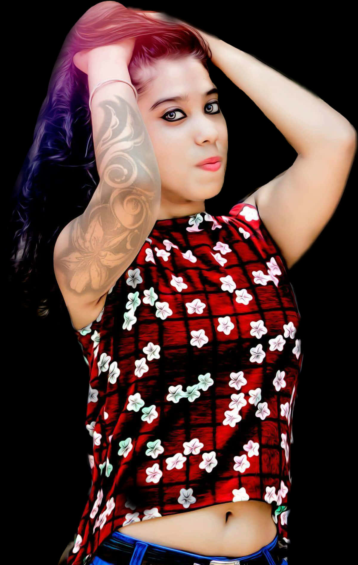 A Woman With Tattoos On Her Arm
