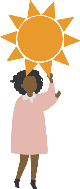 A Woman Holding Up A Sun
