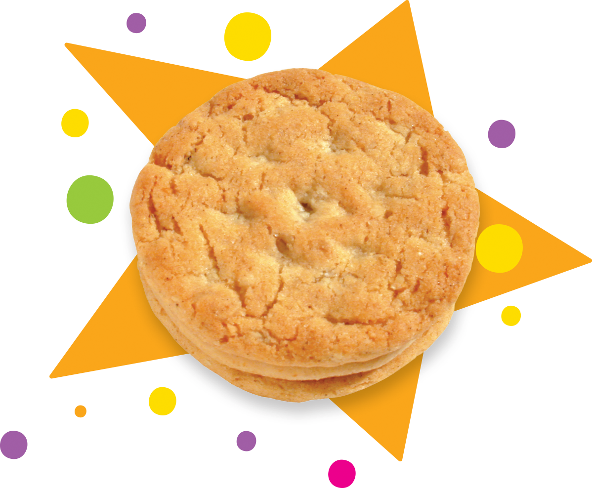 A Stack Of Cookies On A Black Background With Colorful Dots