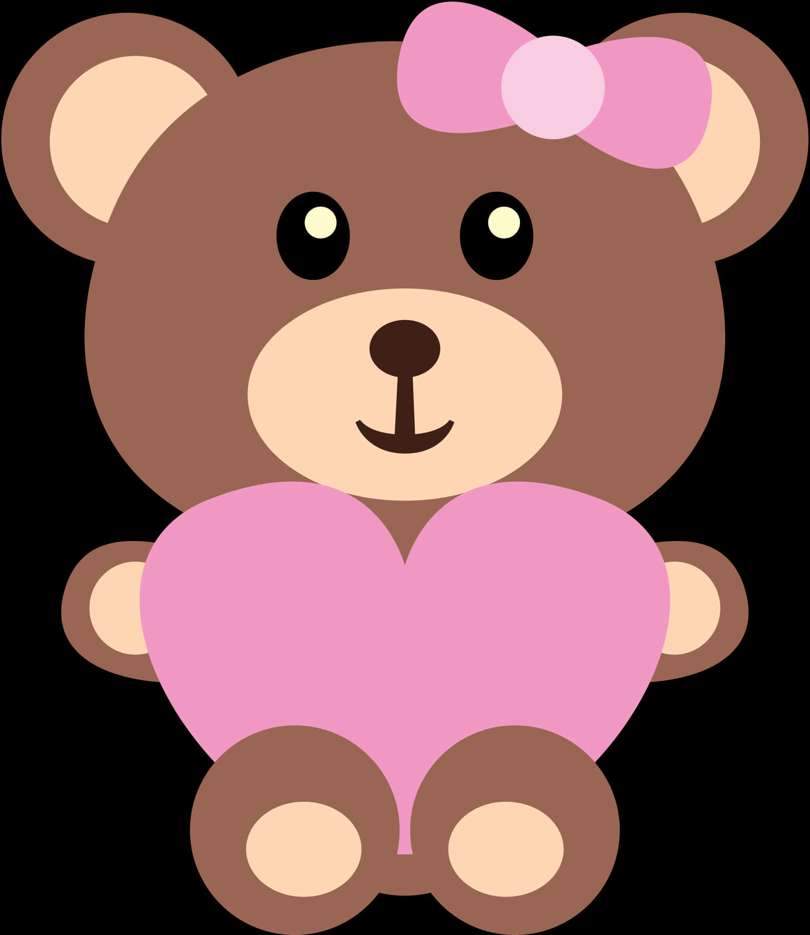 A Cartoon Of A Teddy Bear Holding A Heart